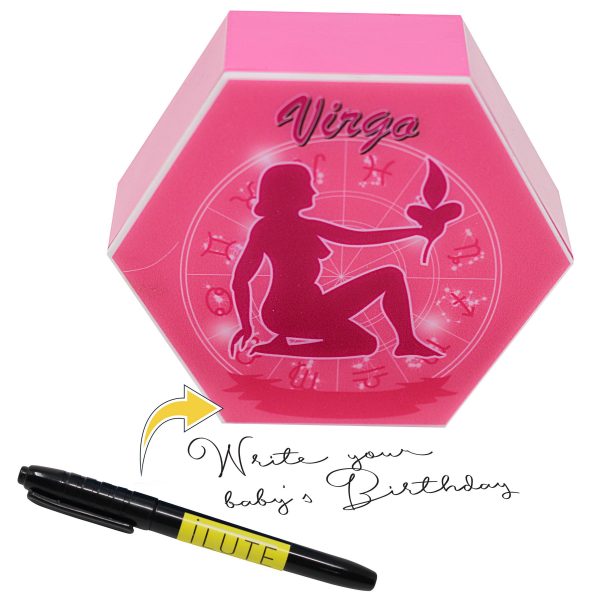 Led lighting Zodiac Sign Virgo - color Pink - Girl