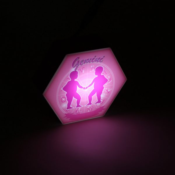 Led lighting Zodiac Sign Gemini - color Pink - Girl