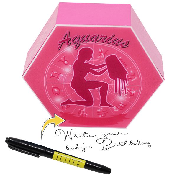 Led lighting Zodiac Sign Aquarius - color Pink - Girl