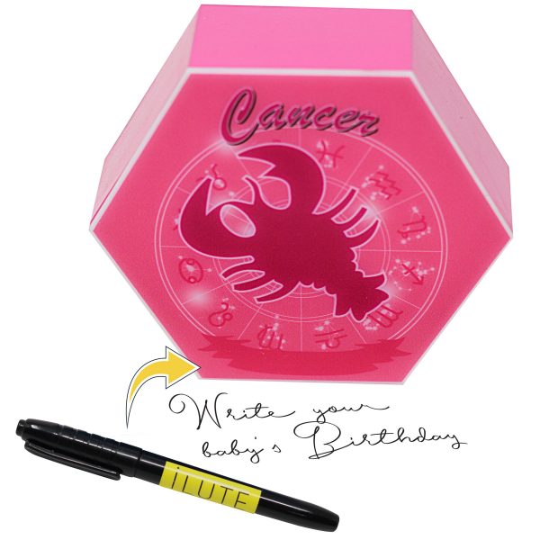 Led lighting Zodiac Sign Cancer - color Pink - Girl