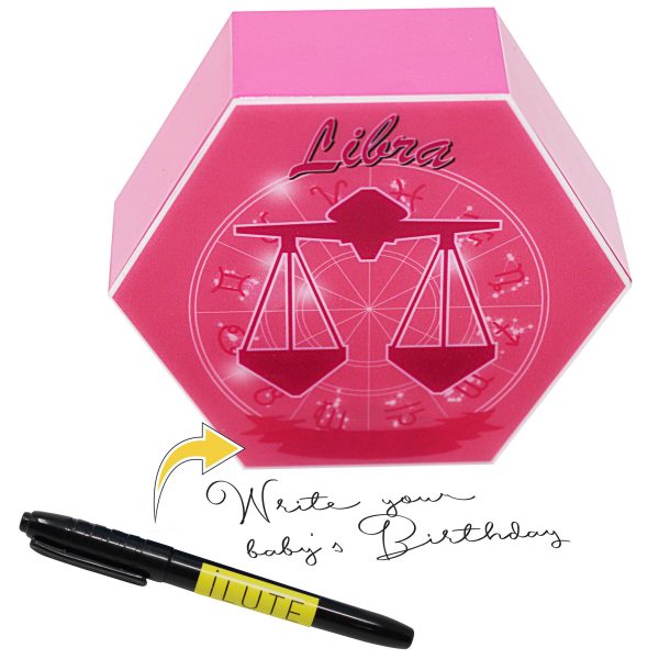 Led lighting Zodiac Sign Libra - color Pink - Girl