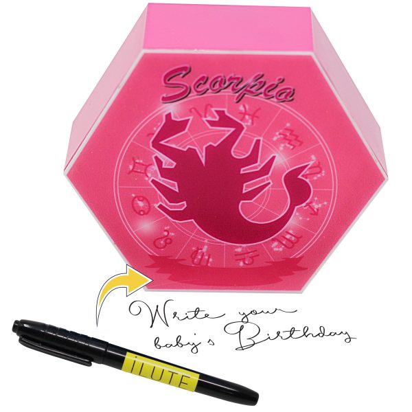 Led lighting Zodiac Sign Scorpio - color Pink - Girl