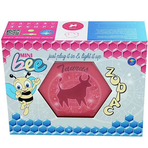 Led lighting Zodiac Sign Taurus - color Pink - Girl