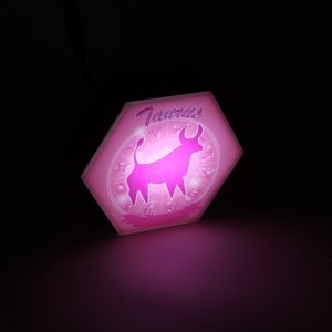 Led lighting Zodiac Sign Taurus - color Pink - Girl