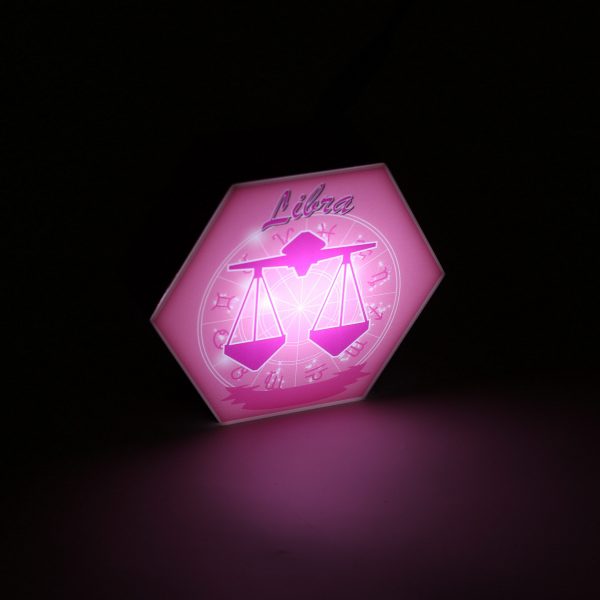 Led lighting Zodiac Sign Libra - color Pink - Girl