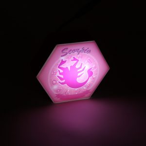 Led lighting Zodiac Sign Scorpio - color Pink - Girl