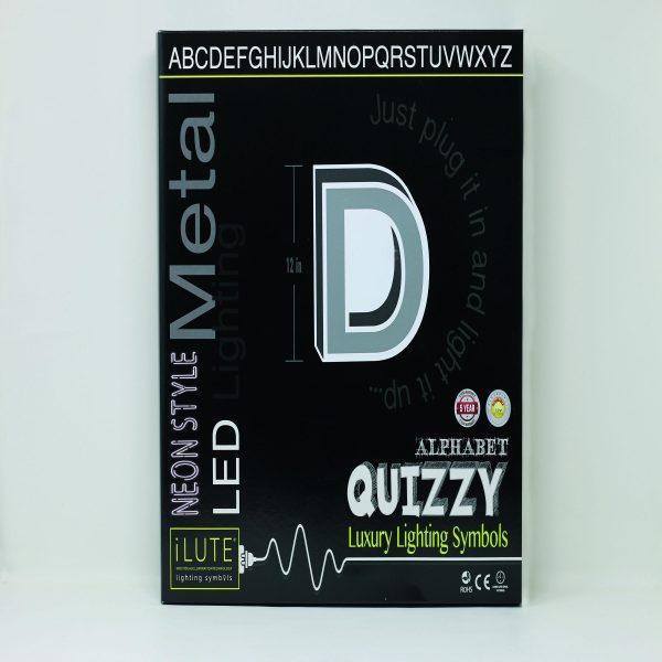 Quizzy Neon Style letter D