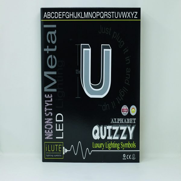 Quizzy Neon Style letter U