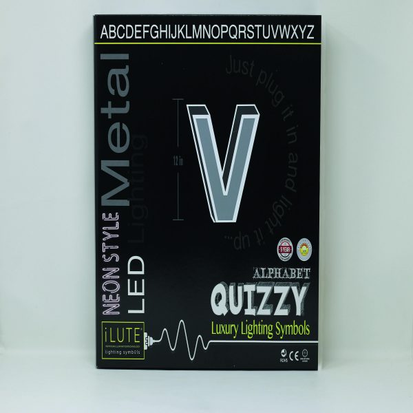 Quizzy Neon Style letter V