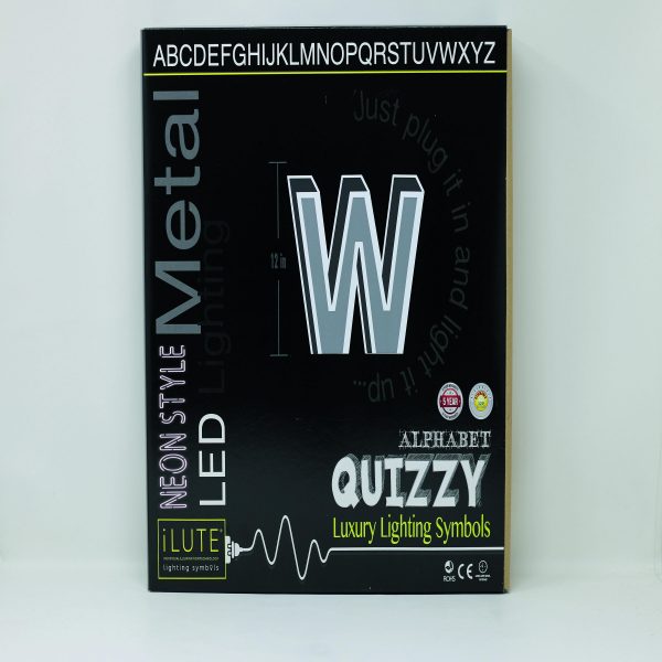 Quizzy Neon Style letter W