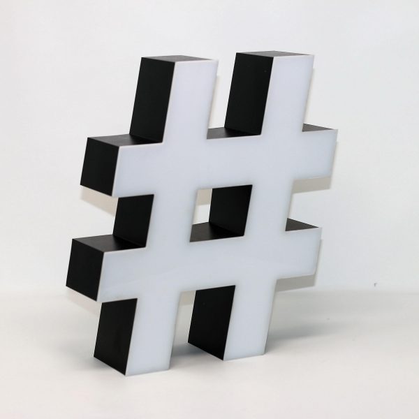 Led lighting symbol Hashtag (#)