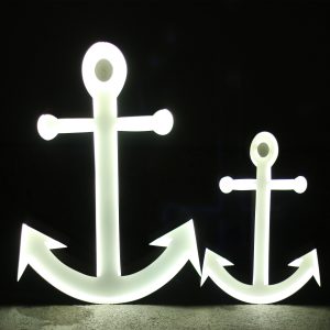 Neon Style symbol Anchor set