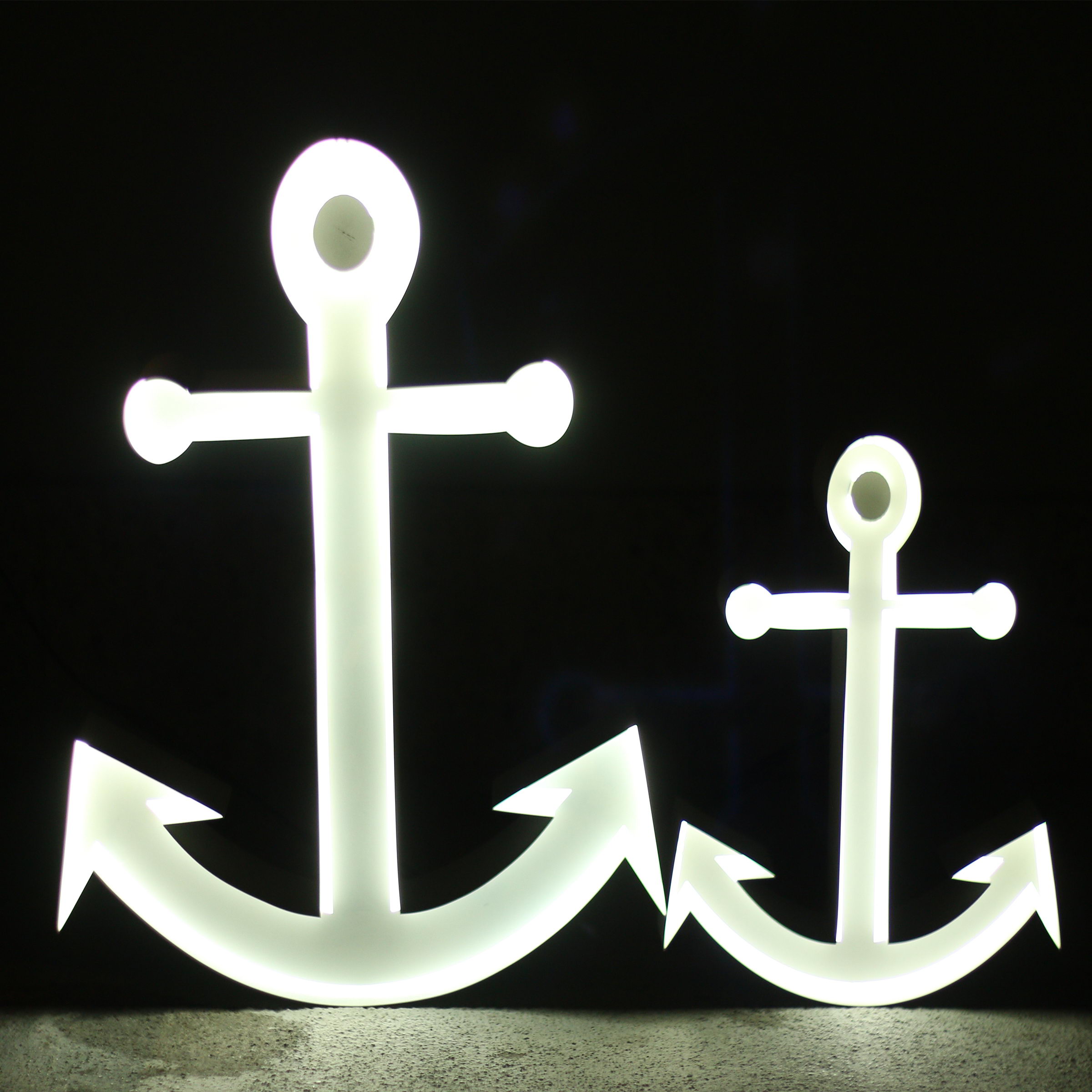 Neon Style symbol Anchor set Neon Style symbol Anchor set