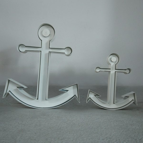 Neon Style symbol Anchor set