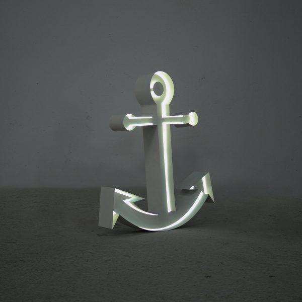 Neon Style symbol Anchor set