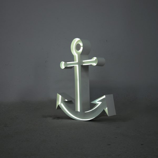 Neon Style symbol Anchor set