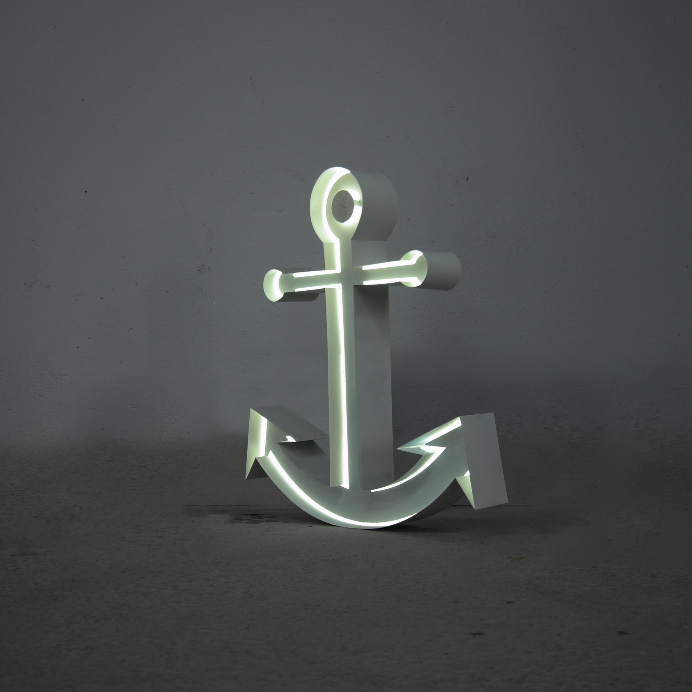 Neon Style symbol Anchor set Neon Style symbol Anchor set